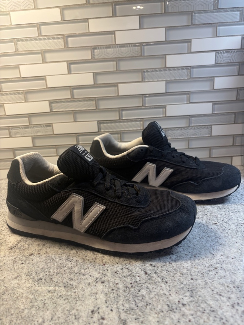 New Balance Black & White Retro Runner Sneakers
